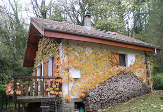 chalet in autumn colors