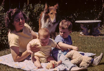 me with Keith, mother and Bruce, May 1943
