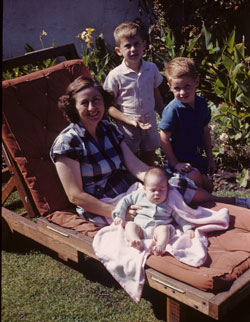 with Mother in the garden Sept.1946
