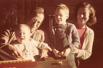 Roger, Uncle Greg, me, Mother, Feb.1947
