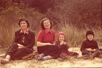 Maymay, Mother, me and Keith at Inverness, March 1947