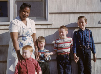 4 boys with Alberta Glass, March 1950
