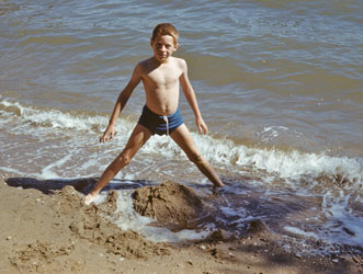 Me at beach, Inverness, Oct.1951