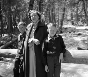 Me, mother, Keith, Happy Isles, Yosemite, April 1952