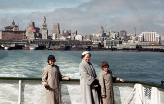 Keith, mother, me, S.F. Ferry, April 1953