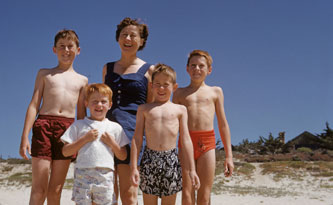Family at Carmel Beach, Aug.1953