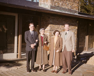 Mr. &Mrs.Ricklefs (Stevenson Sch) and parents, Pebble Beach house, March1956