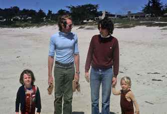 Martine, me, daughter, Alexander, Carmel Beach, April1981