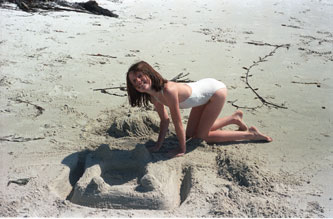 Agnes at Carmel Beach, 1987