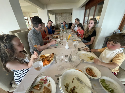 at lunch