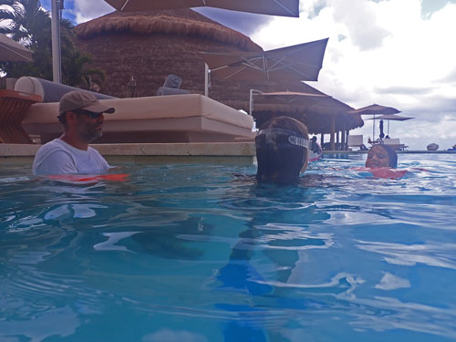 in the swimming pool