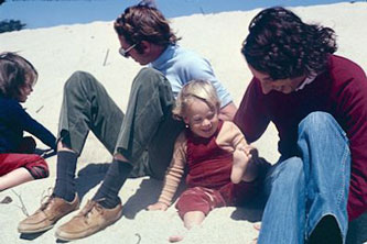 family on the beach