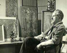 Mark Tobey in his studio