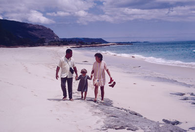 walking on beach