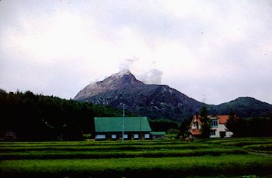 recent volcano still steaming