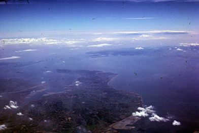 Aerial view of Korean coast