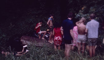 swimming after coming down Mt. Vaia