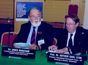Sir James Mancham and Arthur Dahl