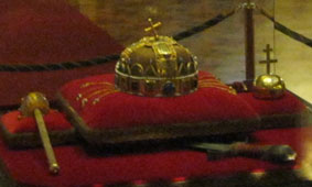 Crown, scepter and sword