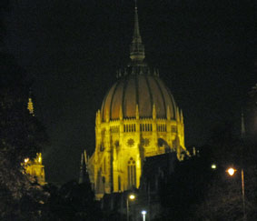 Parliament dome at night