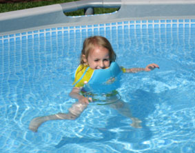 Alie's first swim