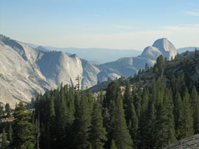 Half Dome in Yosemite Valley from Tioga Pass Road