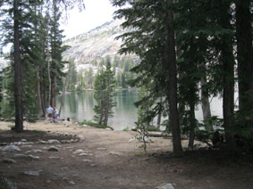 view from our tent of May Lake