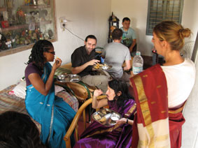 selecting saris