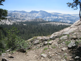 view on trail from May Lake
