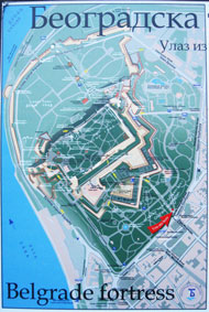 map of Belgrade fortress