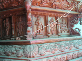 carvings on wagon
