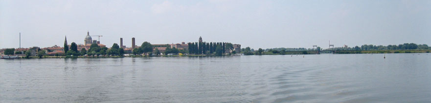 Mantova skyline from lake