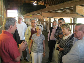 group in the barn
