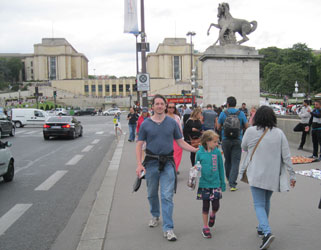 crossing the Pont d'Iena